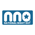 National Night Out logo with the letters N N O and the O has a star in it