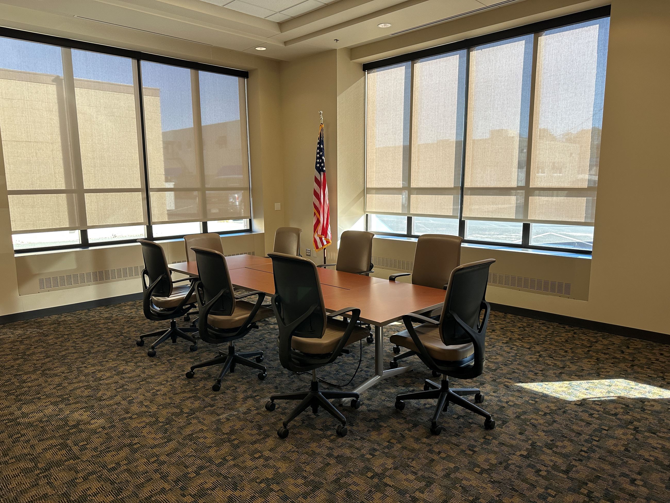 City Hall Conference Room 169 view of table and chairs in center of the room