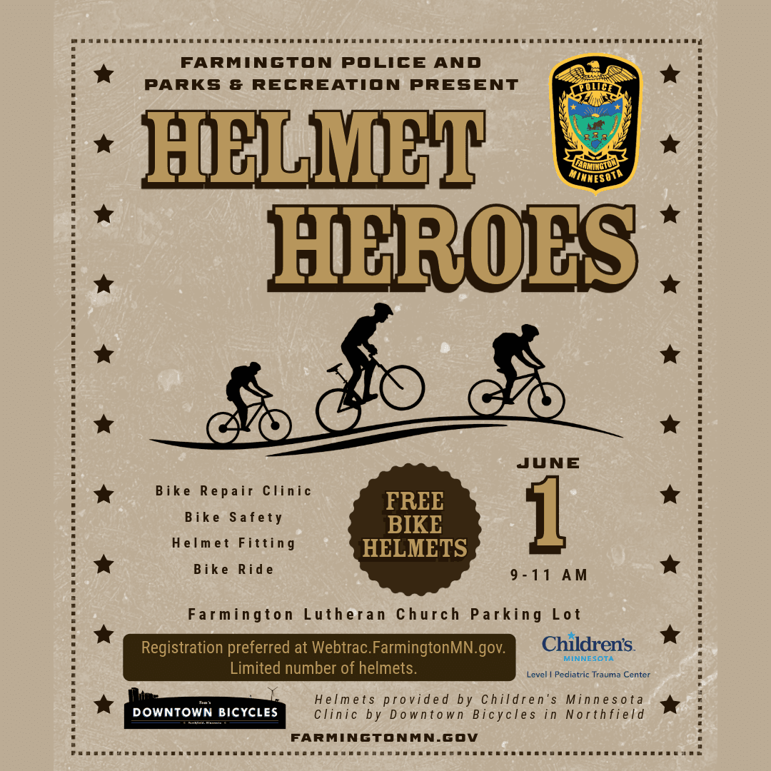 Helmet Heroes event information Sat June 1 from 9-11 am